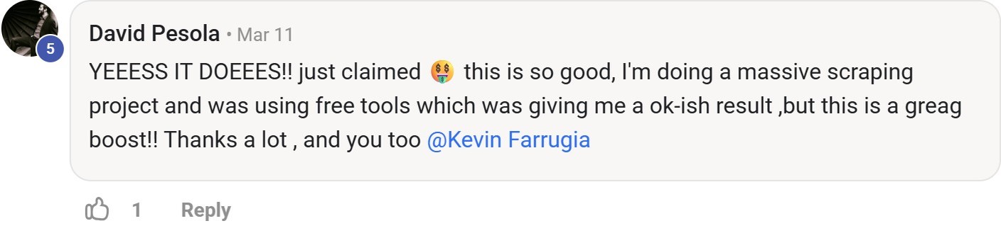 Skool comment by David Pesola about Firecrawl: Redeeming historical credits for scraping