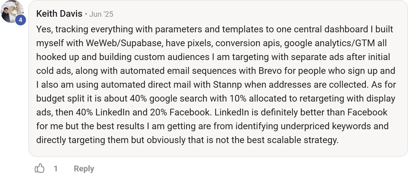 Skool comment by 4 about Supabase: Tracking marketing data in one dashboard