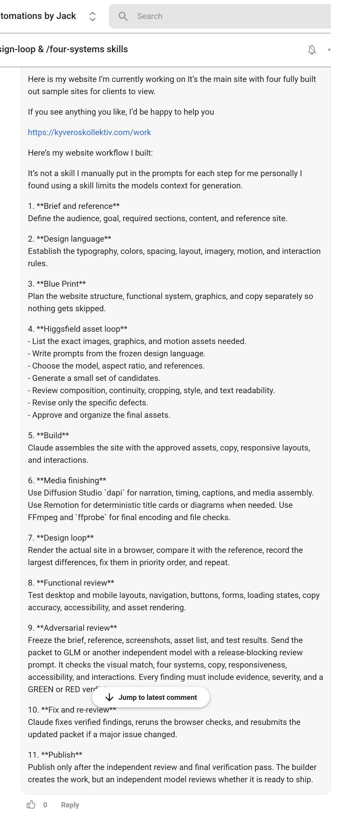 Skool comment by Kenneth Ruedas about Higgsfield: Generating assets for client website examples