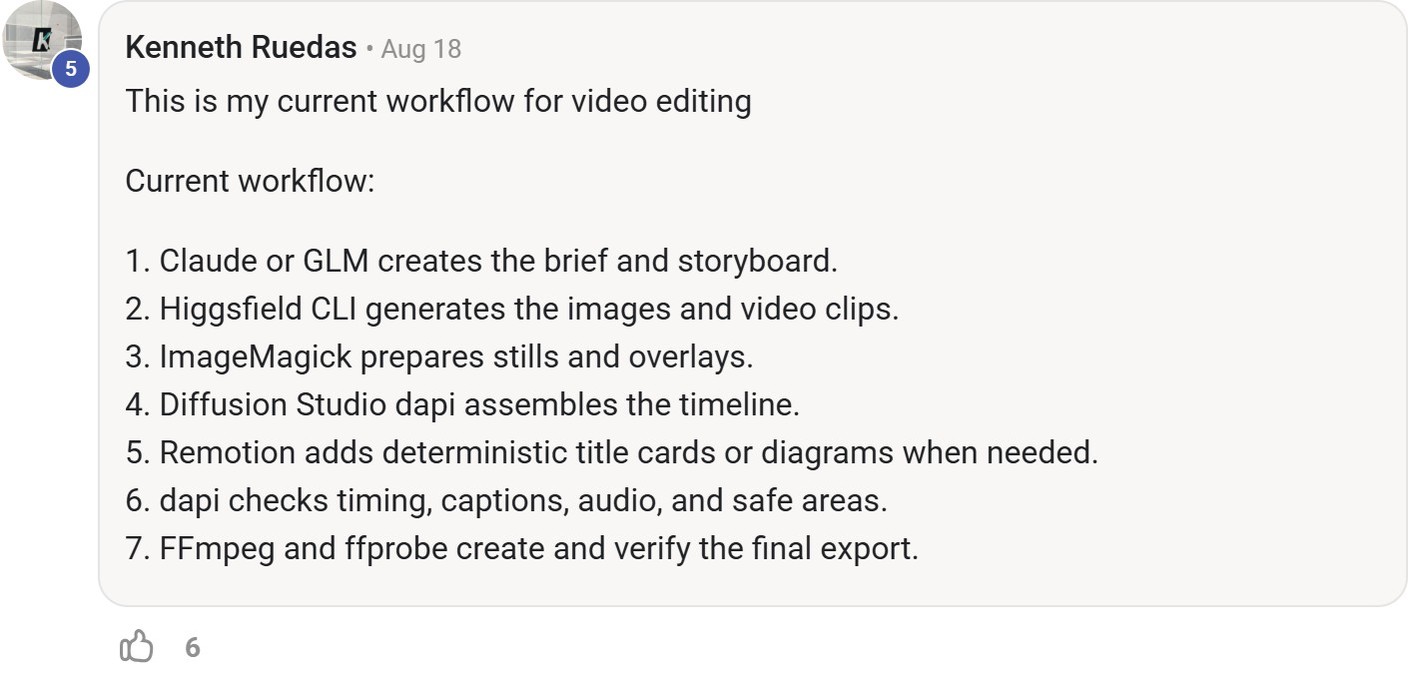 Skool comment by Kenneth Ruedas about Higgsfield: Producing images and clips in a video workflow