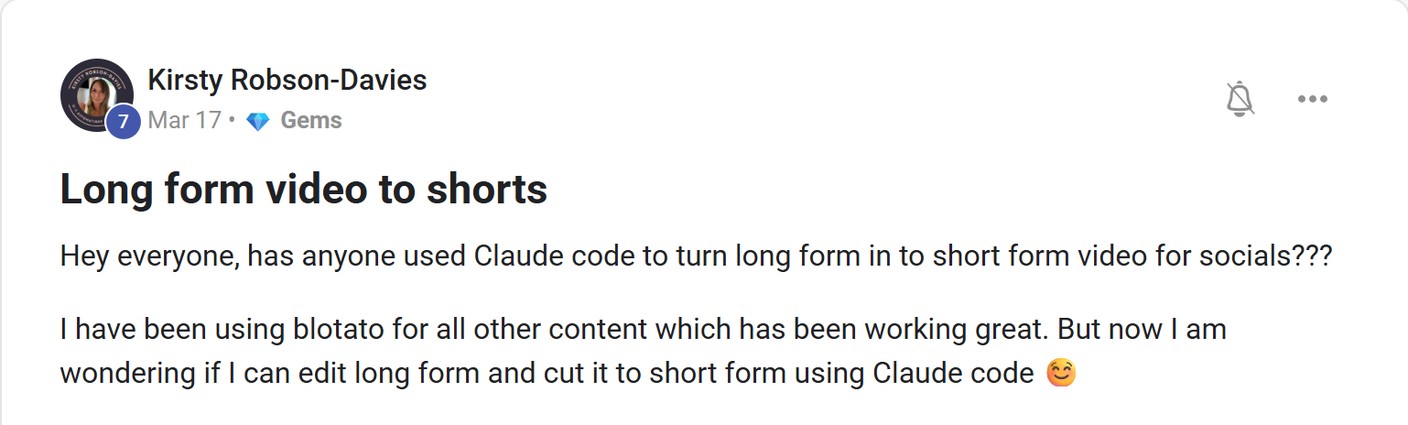 Skool post by Kirsty Robson-Davies about Blotato: Publishing social content with Blotato