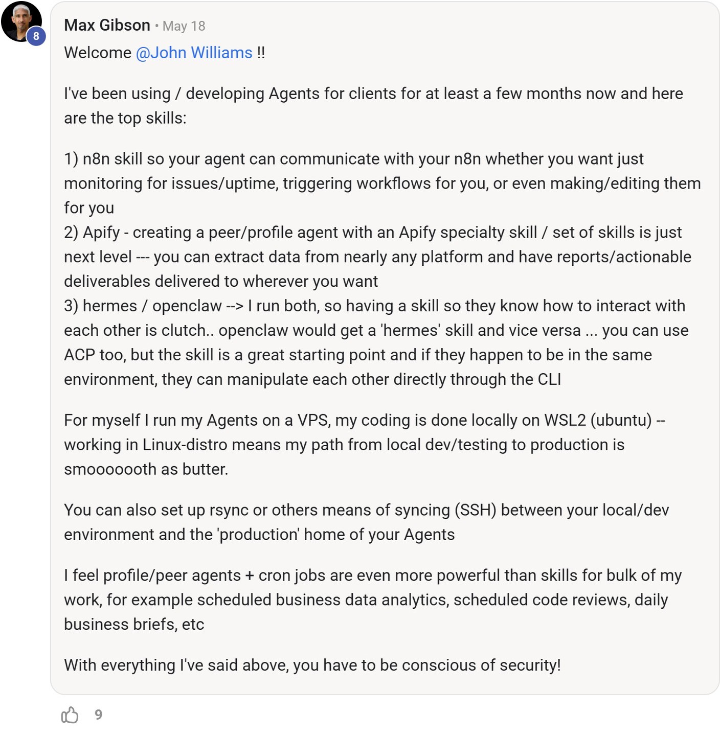Skool comment by Max Gibson about Apify: Specialized agents for data extraction